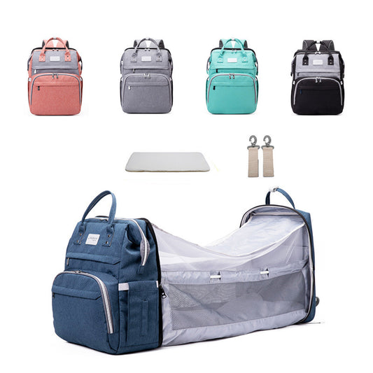 Diaper Bag Backpack with Portable Crib